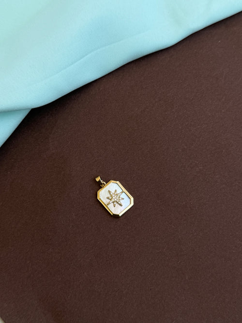 Al027 anti tarnish square shape charm ( pendent)