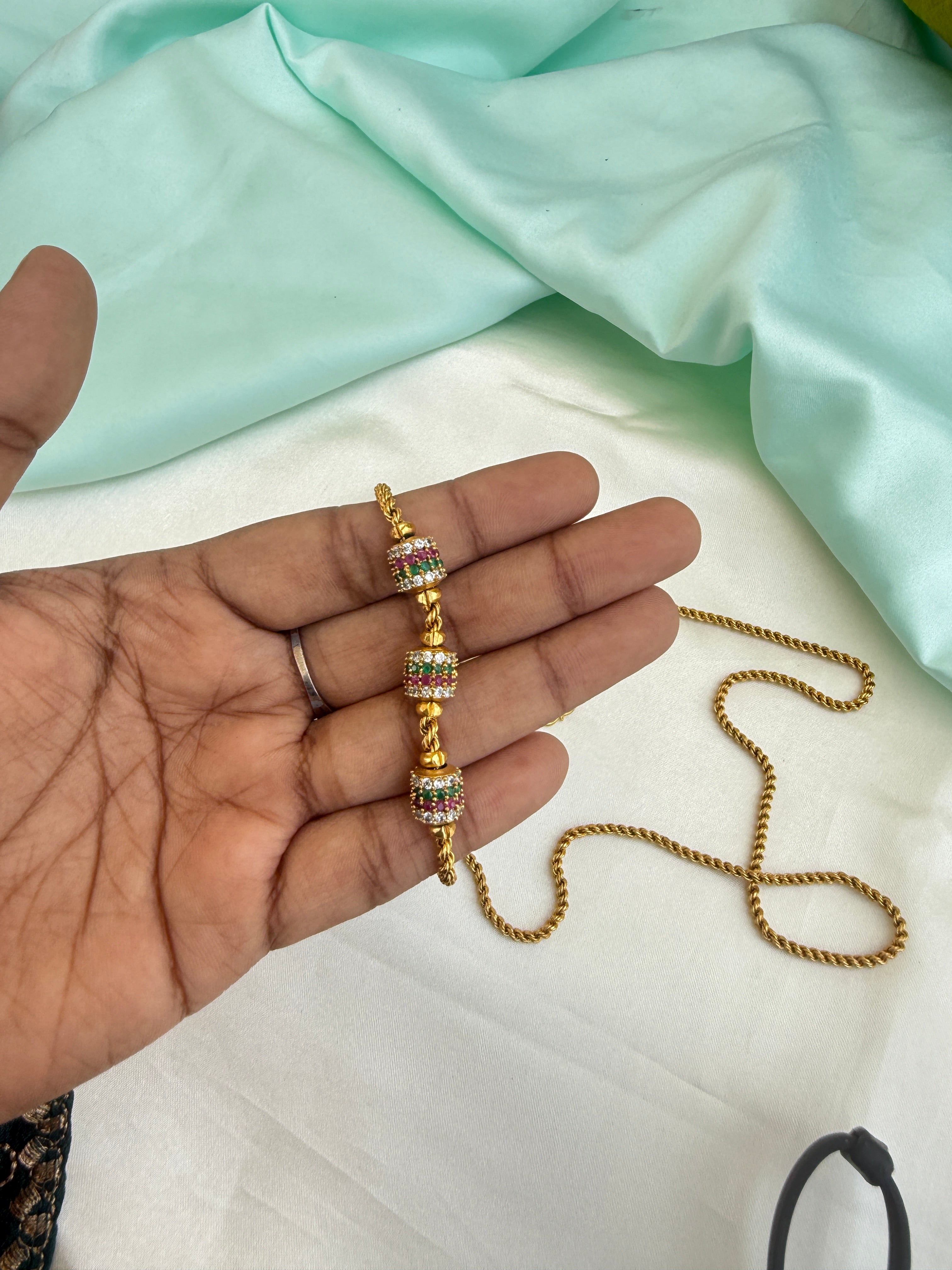 Tc053 Panchaloham unpolished 26 inches thali chain