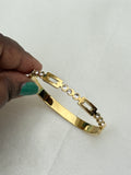 Ab582 anti tarnish flower stone 2:4 to 2:6 size opeanable kada bracelet