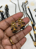 Er912 stones peacock black beads butta back screw earrings