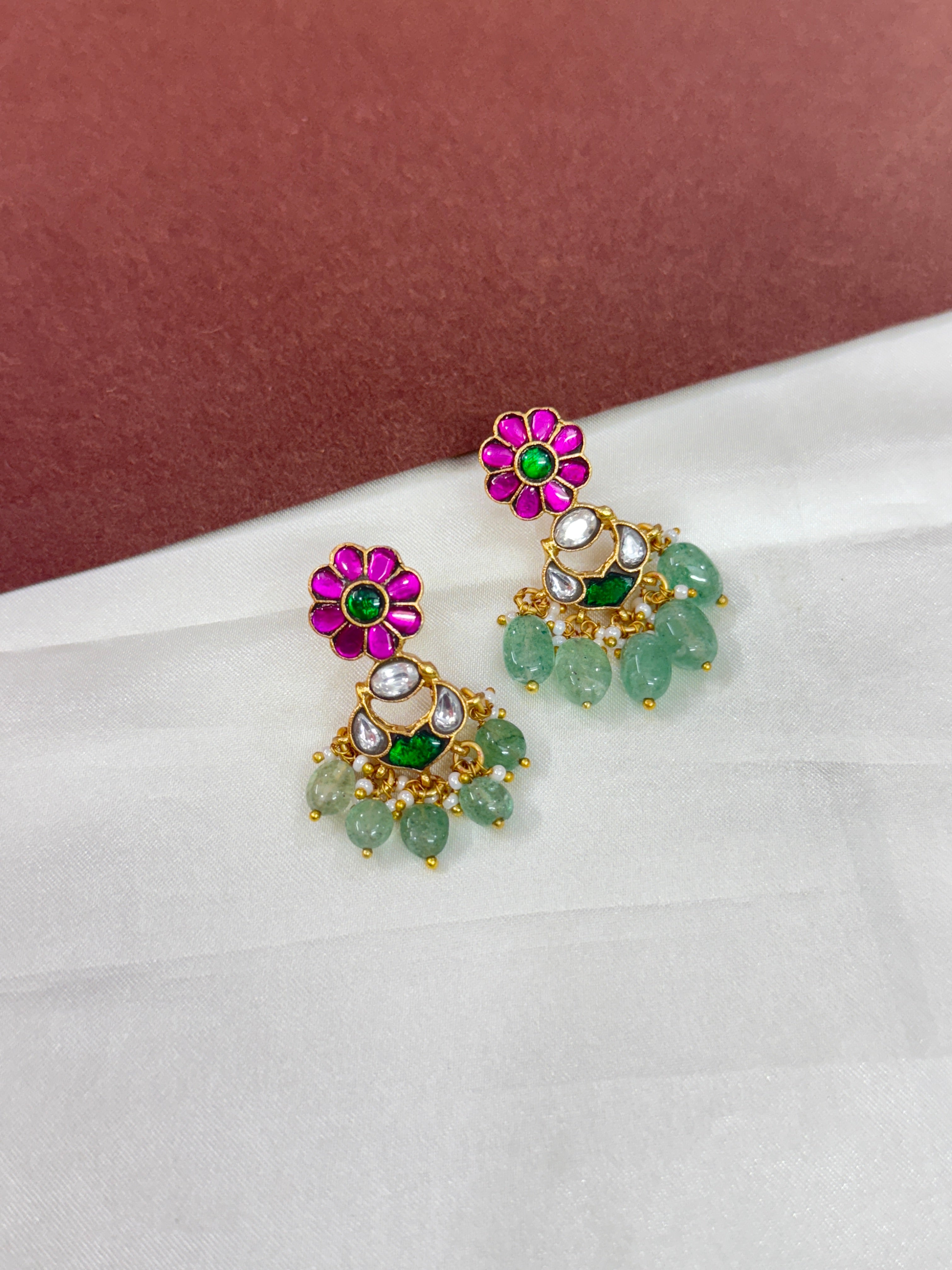 Er116 small chandbali jadau Kundan earrings
