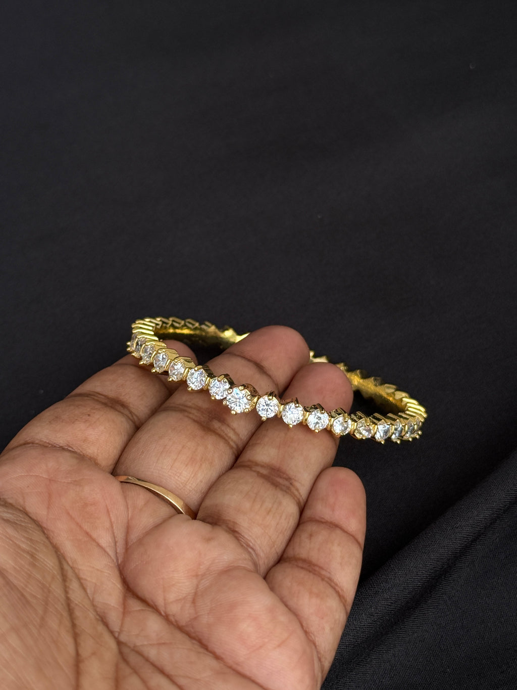 Sb160 openable diamond finish kada bangle
