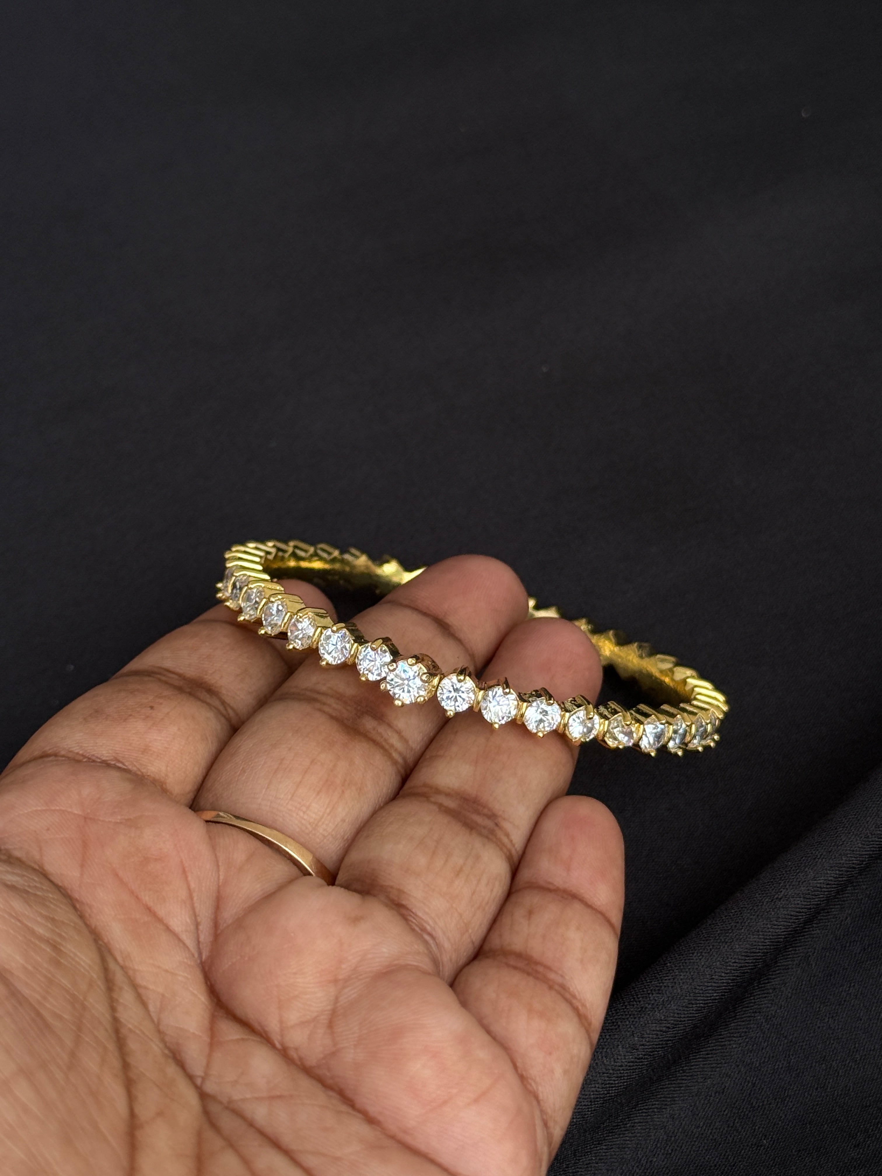 Sb160 openable diamond finish kada bangle