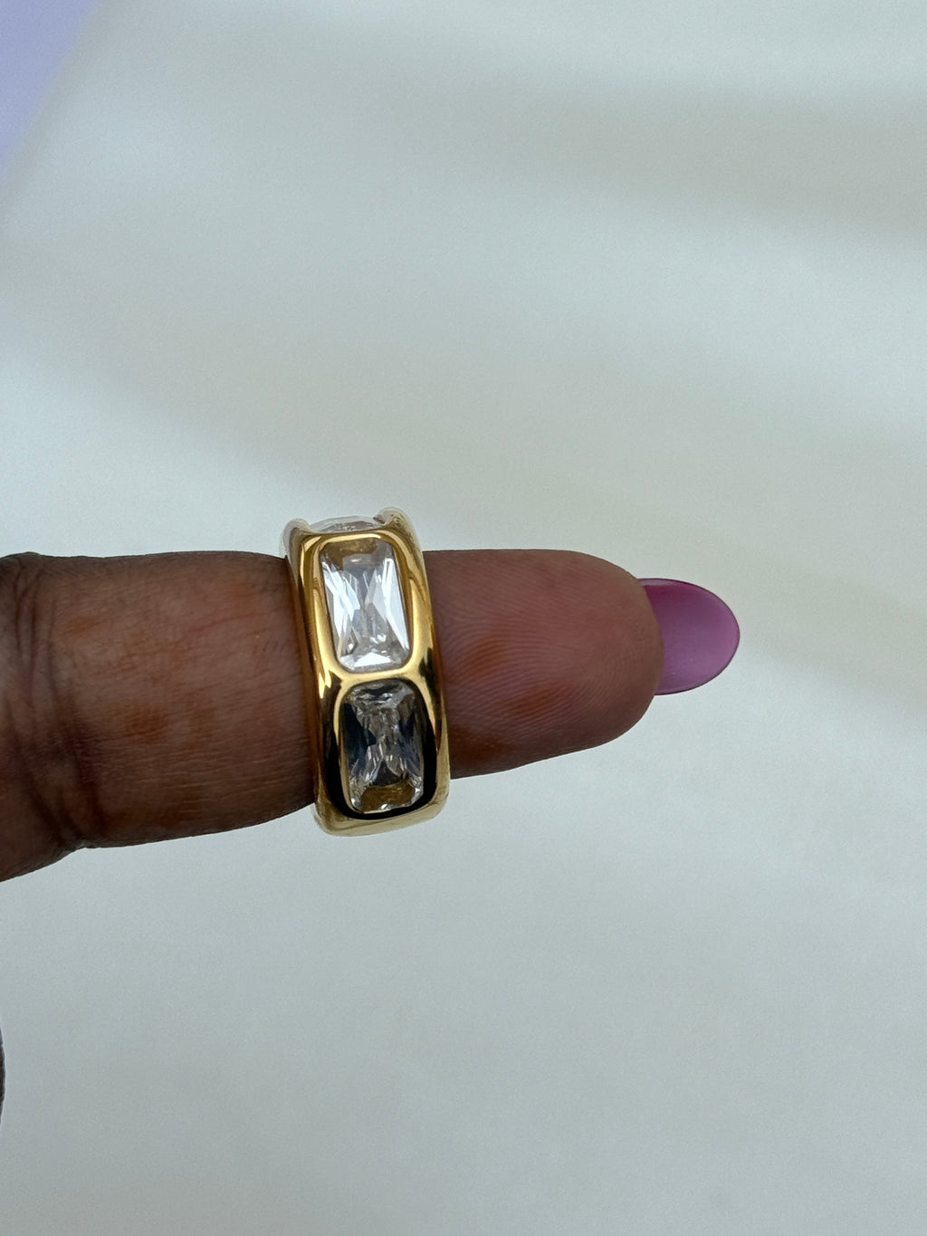Rg044  anti tarnish 3 stones finger ring