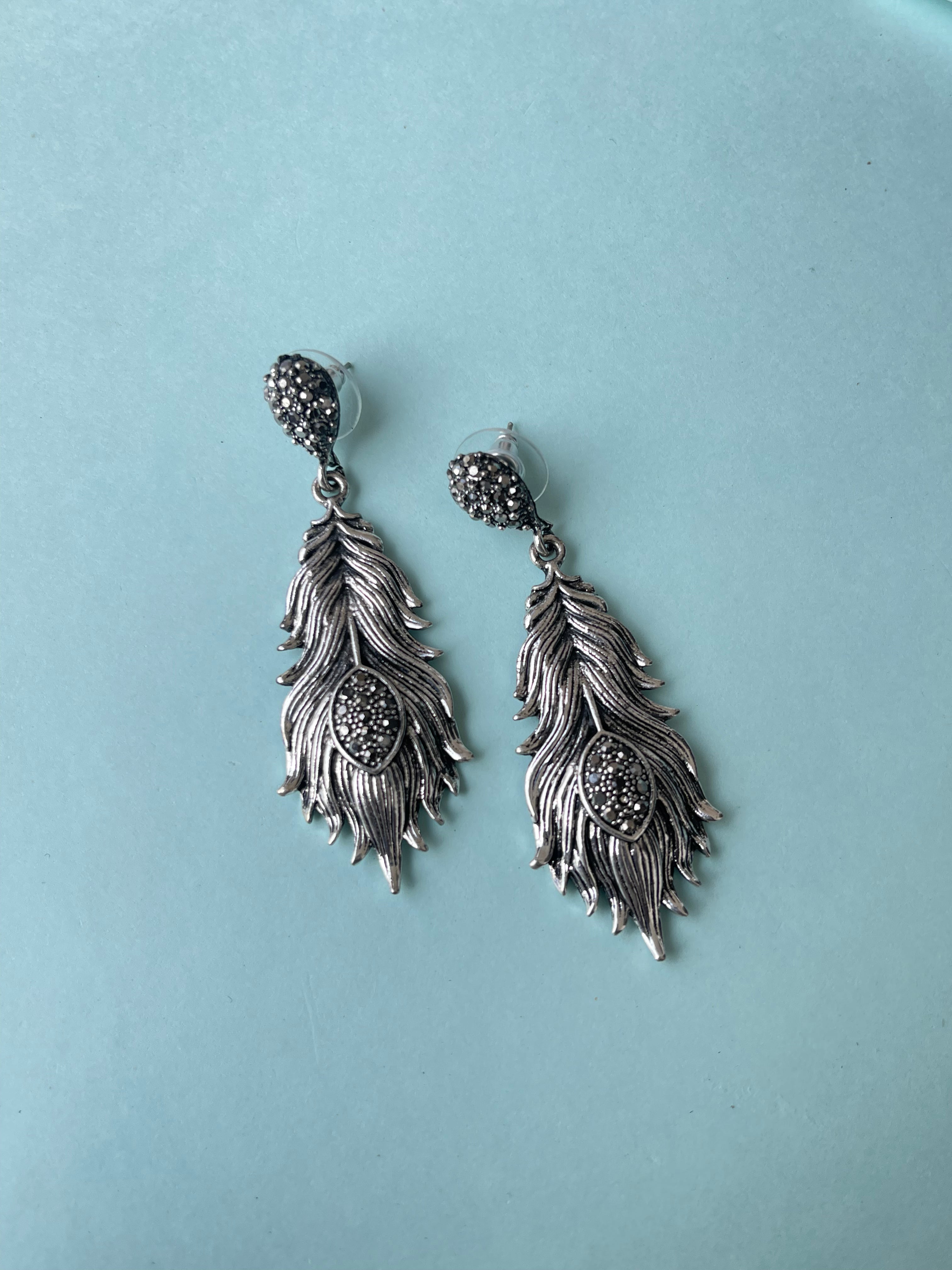 Big leafs Oxidised earrings