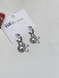 Silver pearl hoops ST1693