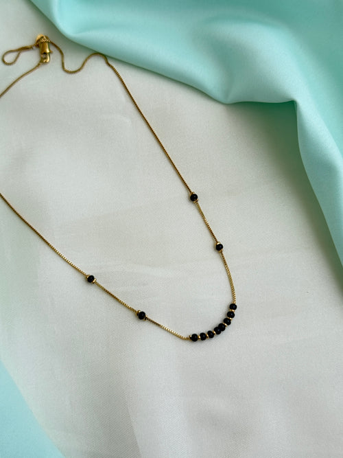 Bb126 single line 18 inches black beads