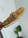 HB30007 adults texture meenakari lakshmi devi Hip Belt with gold balls