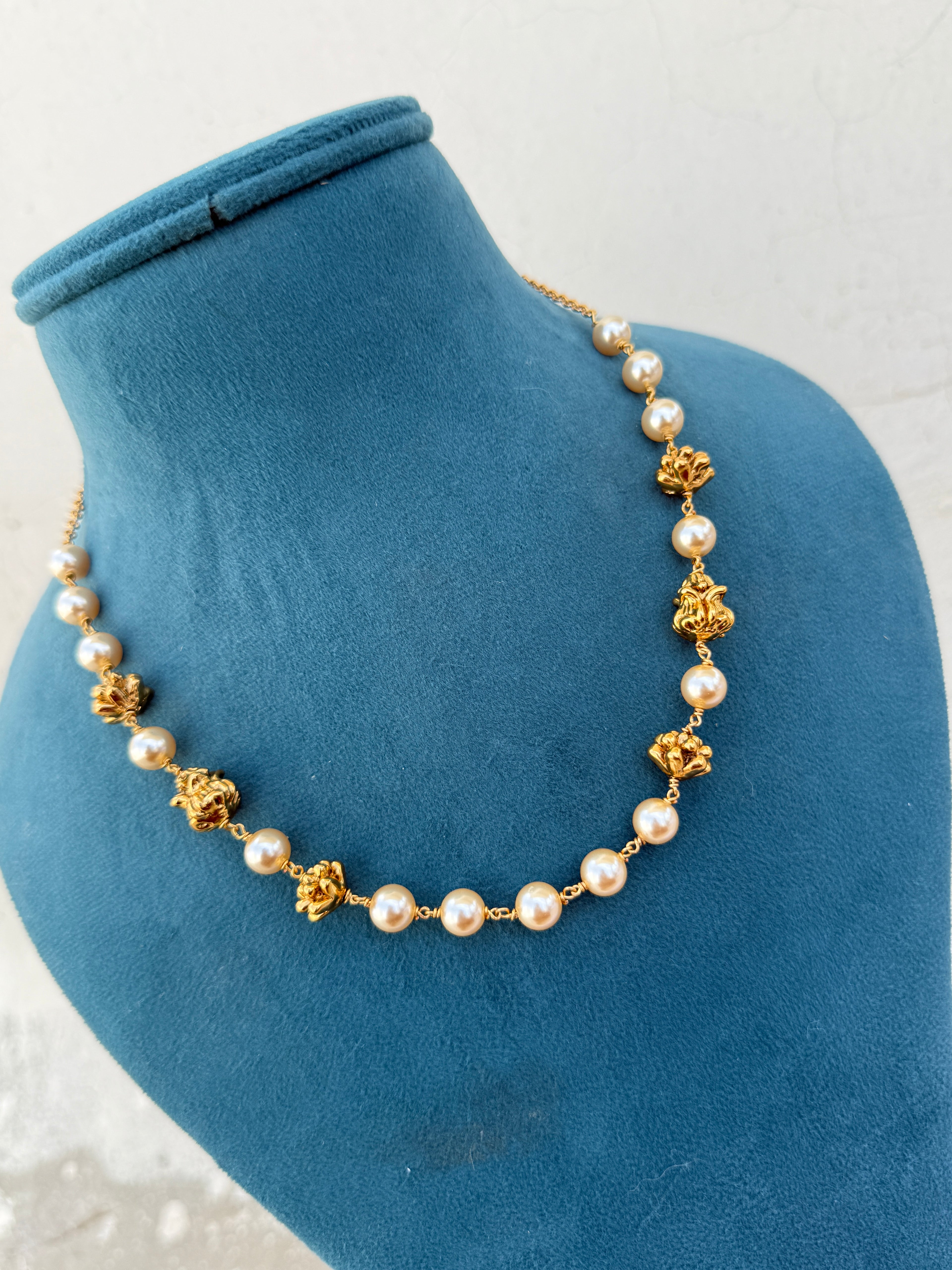 Bb033 nakshi gold ball pearl chain