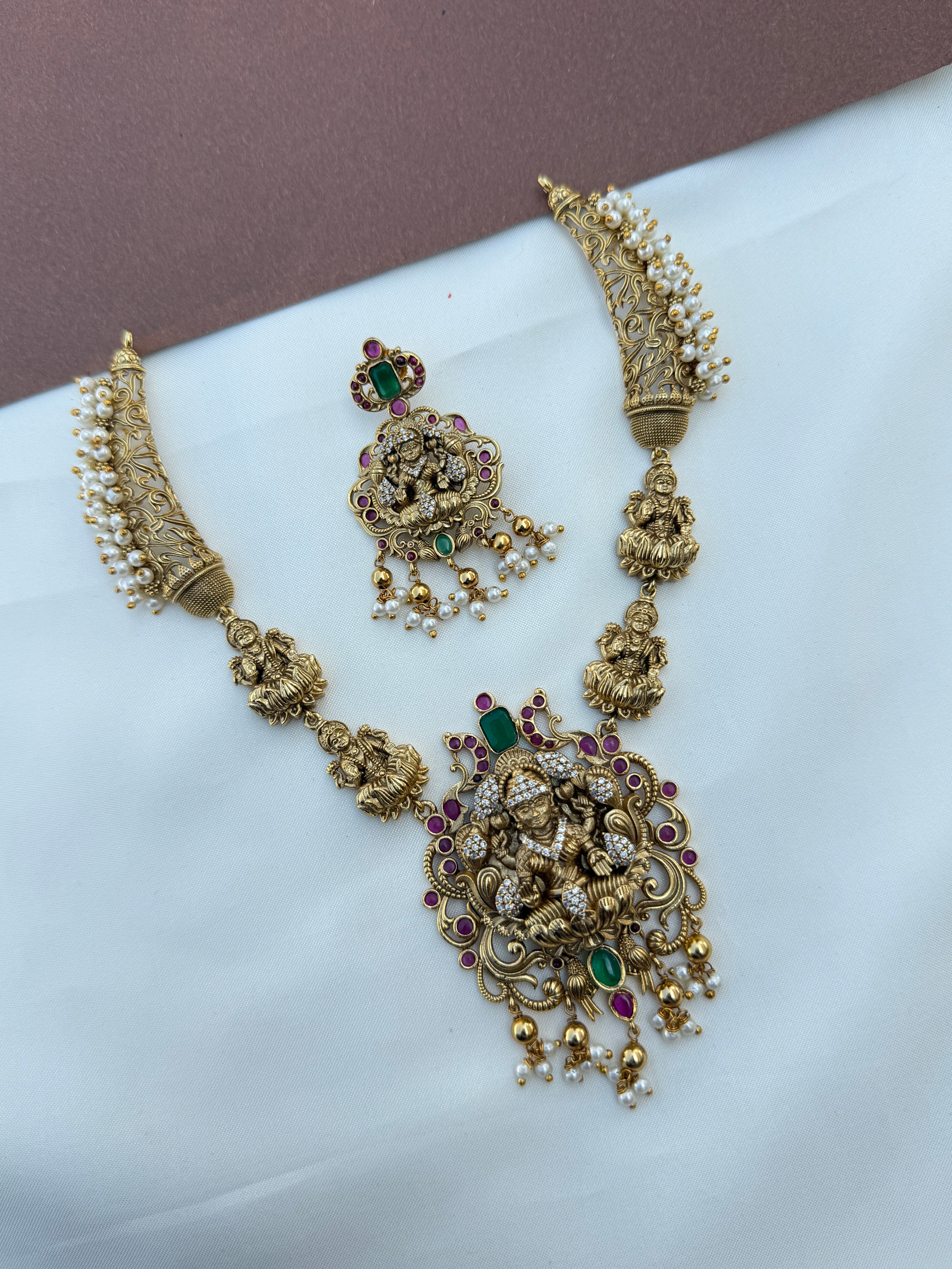Ns616 peacock Lakshmidevi nakshi neckset