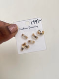 Pack of 3 hoop studs