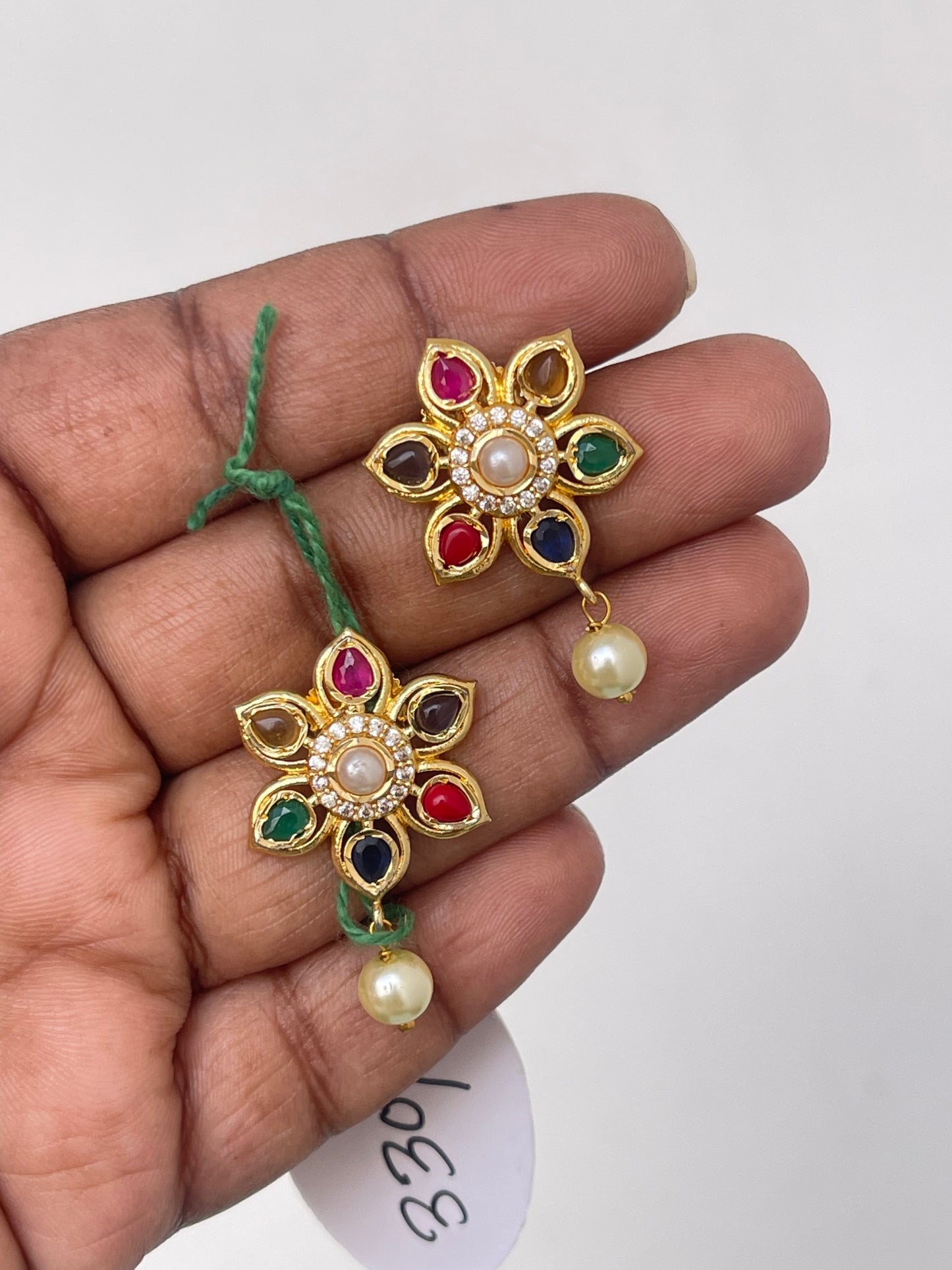 Multi Stud Multi stud pearl drop – Yuvi_Collections