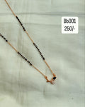 BB001 singles line rose gold flower short Black Beads