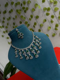 Unique emerald diamond finish Neckset with earrings ns209