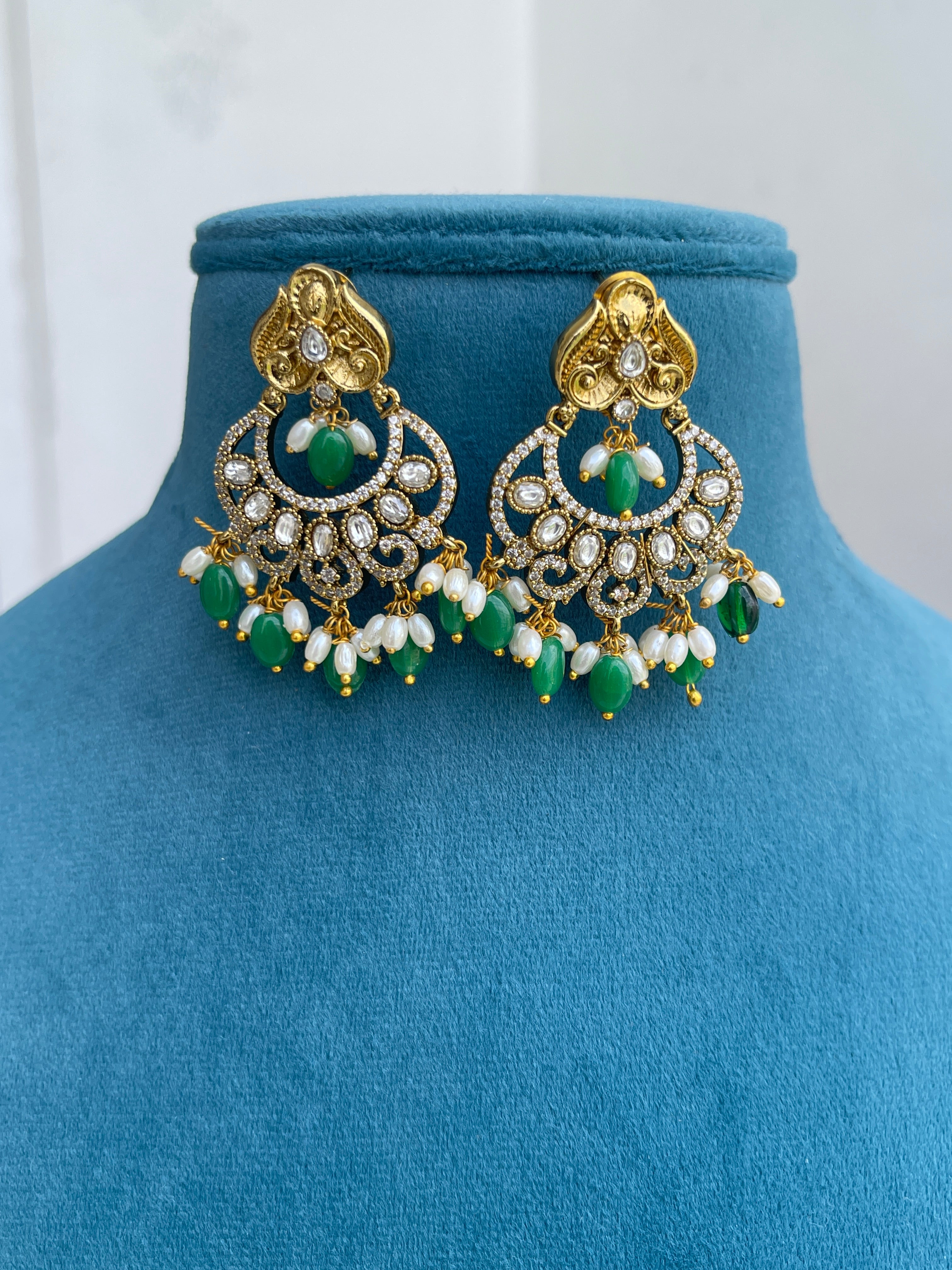Victorian chandbali earrings