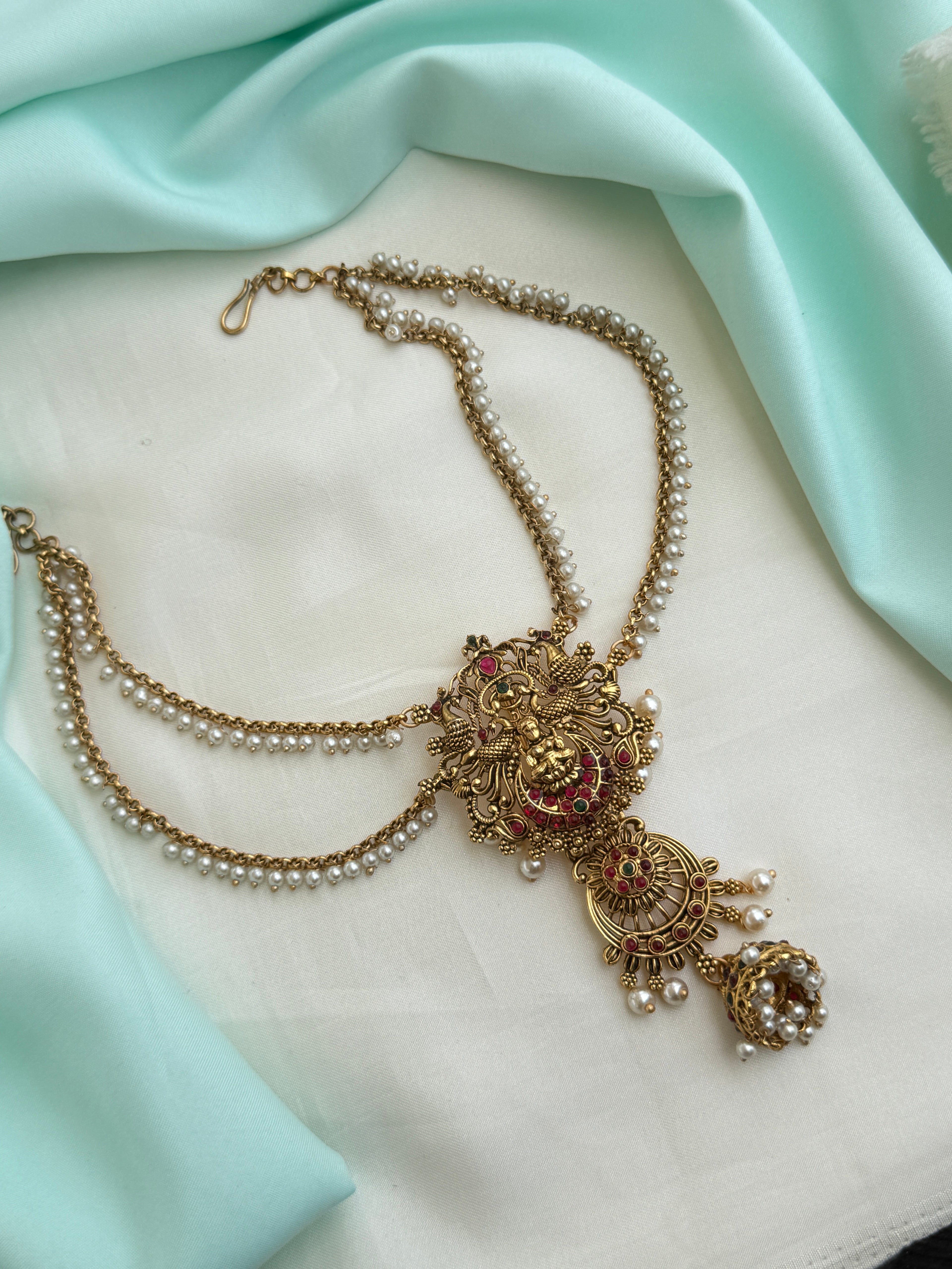 Jd008 Lakshmi devi 2 layers pearl jadabilla