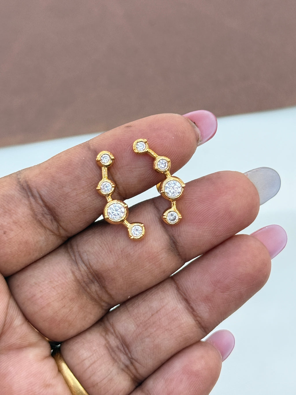PH231 4 stones panchaloham small ercuffs with back screw earrings