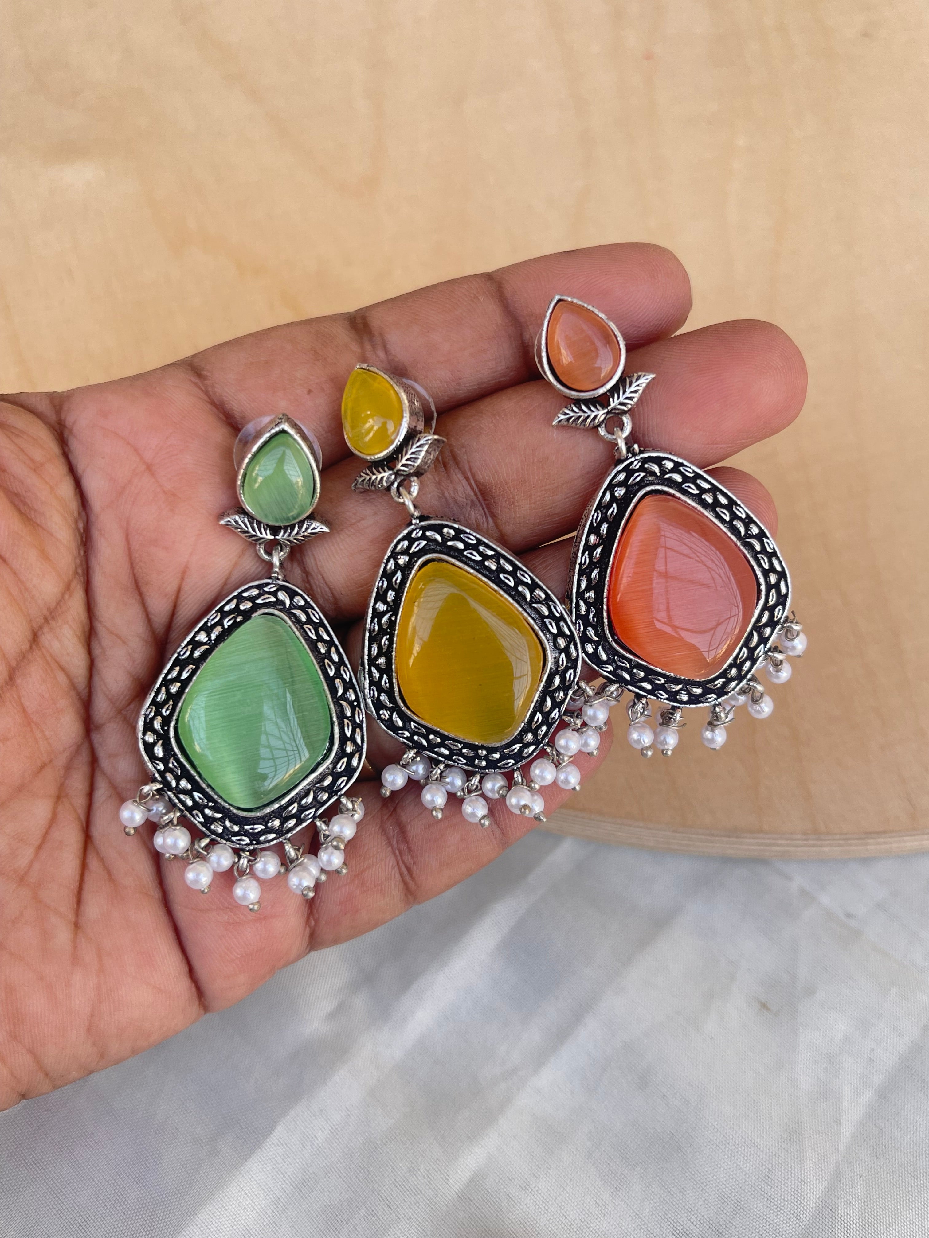 Lightweight budget friendly oxidised western earrings