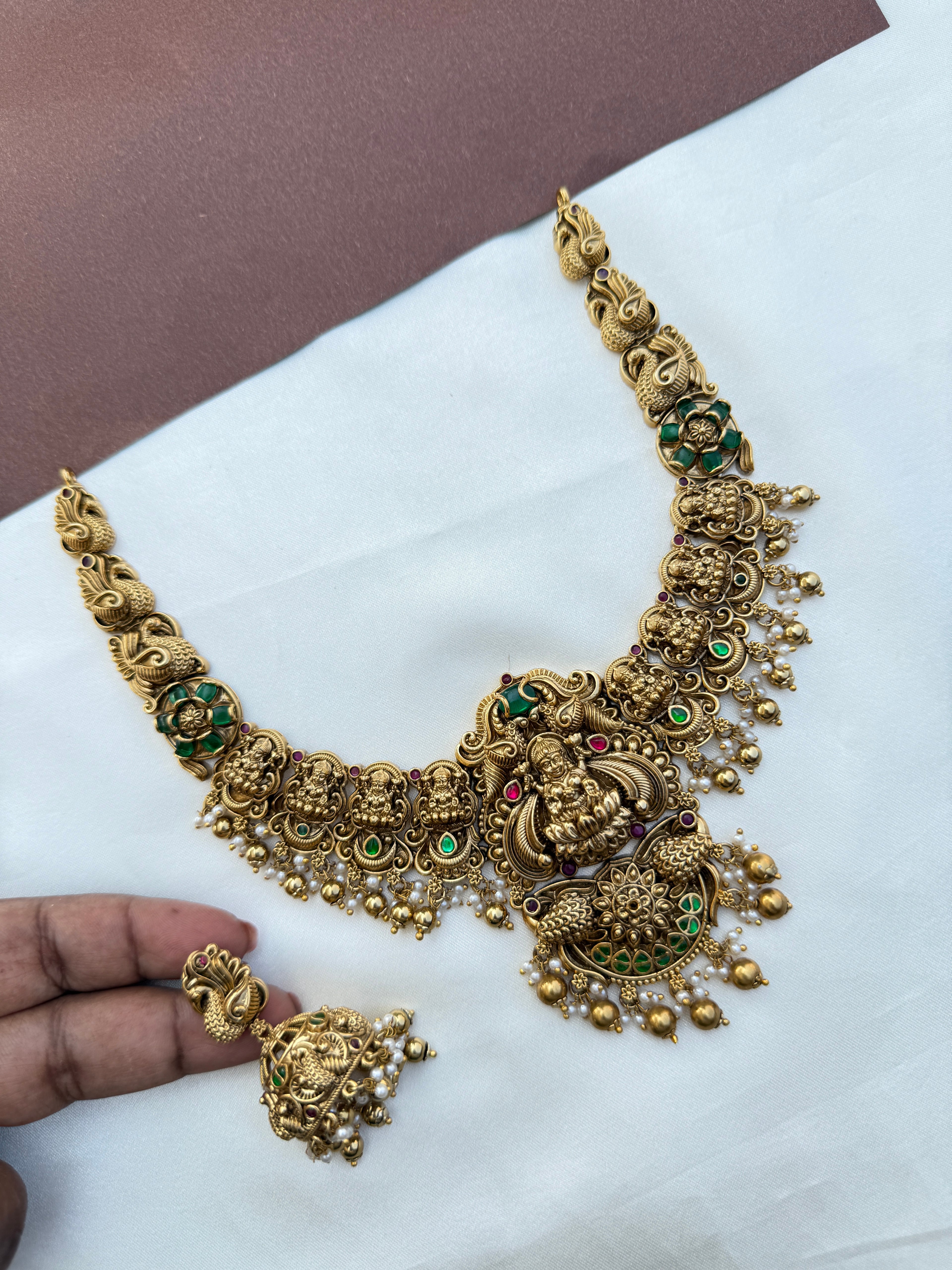 Ns581 nakshi lakshmi devi jadau kundan neckset