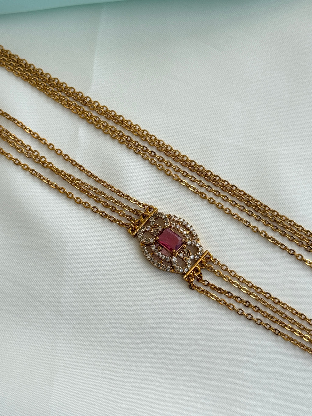 Ch5082 Chandraharam with side pendent layers in 25 inches