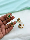 Unique Peacock green earcuffs Er950