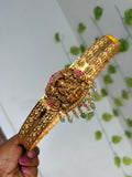 Jadau Kundan Lakshmidevi peacock with green beads adults hipbelts hb802