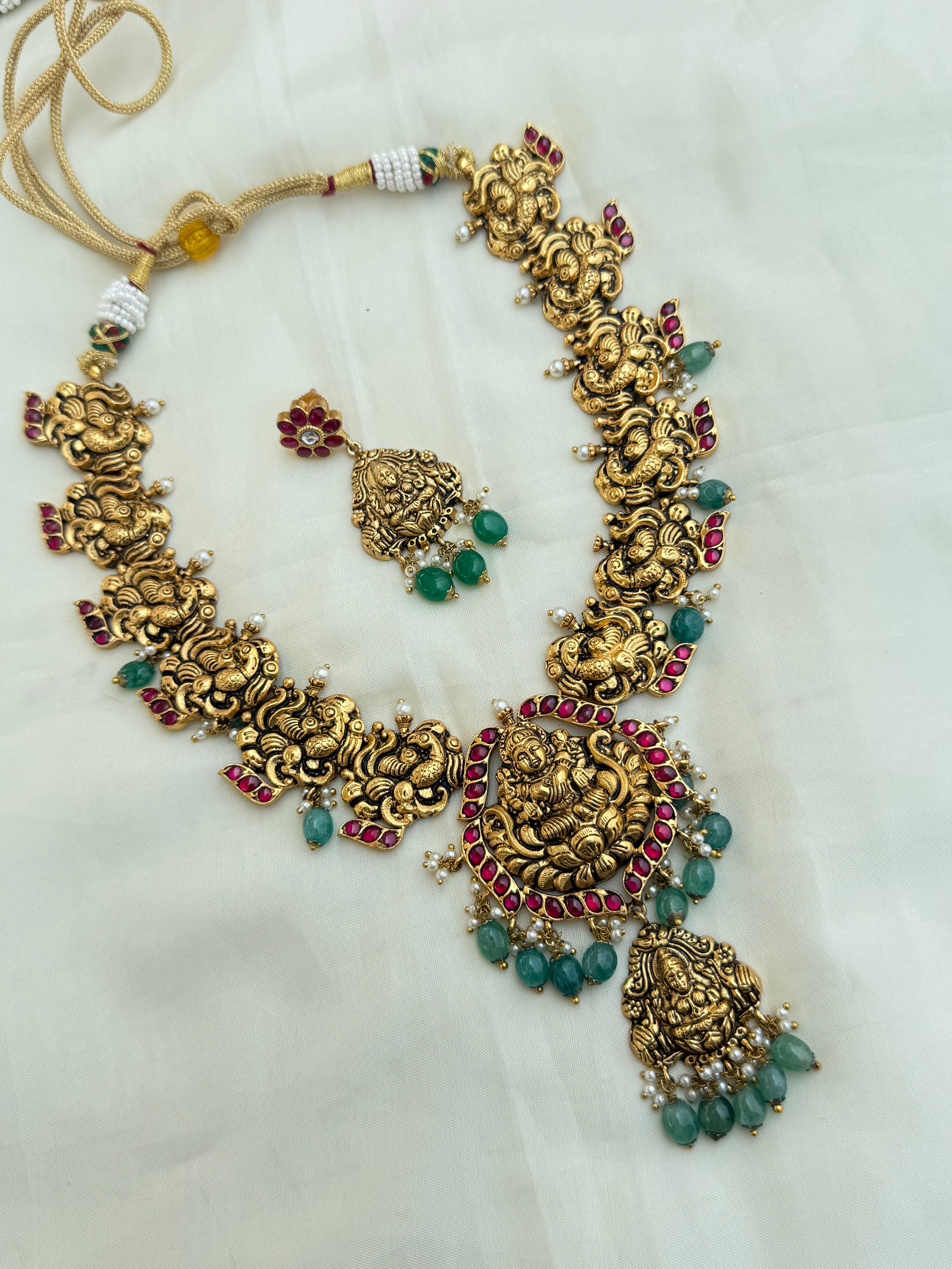 Jk003 nakshi jadau kundan neckset with earrings