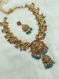 Jk003 Lakshmi Devi jadau Kundan nakshi neckset