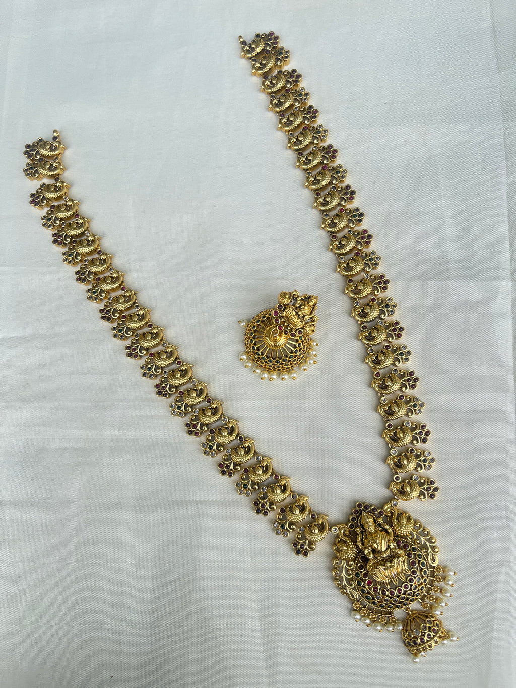Lh1576 Lakshmi Devi peacock long haram