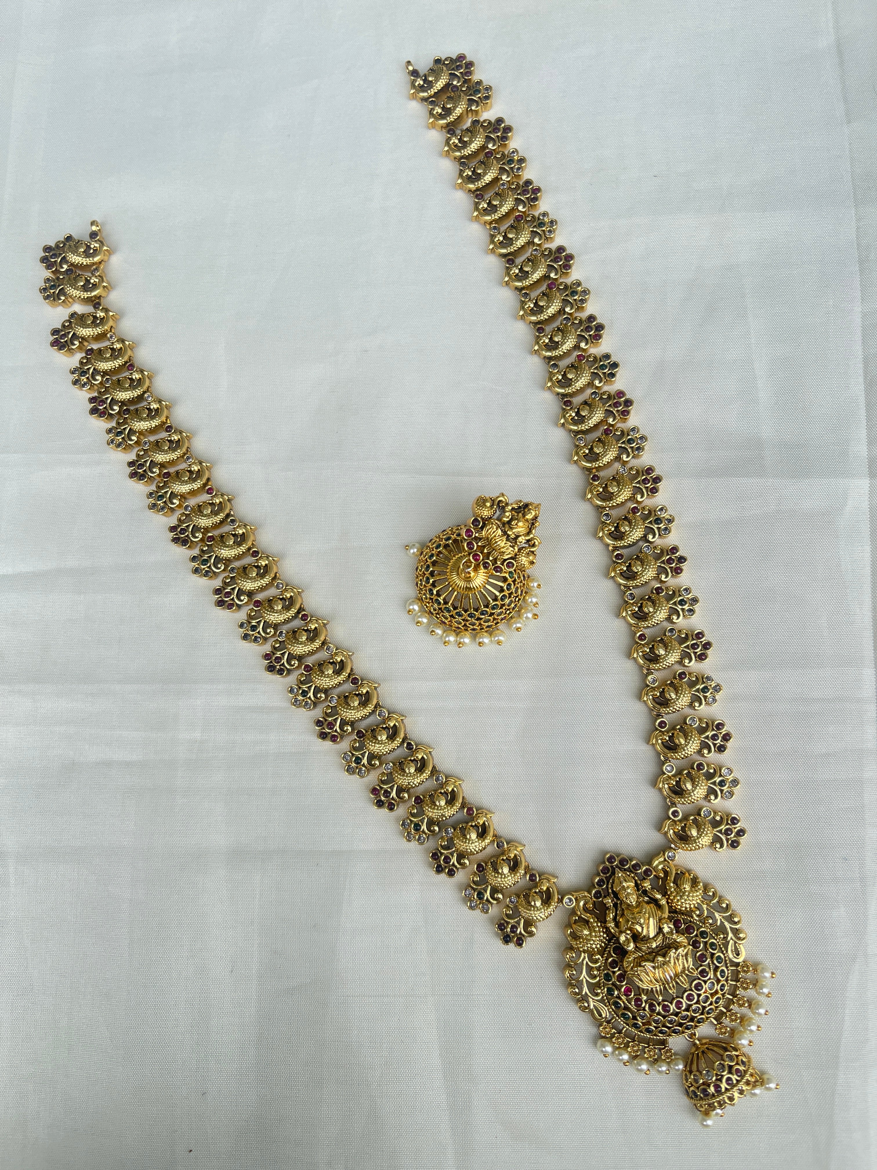 Lh1576 Lakshmi Devi peacock long haram