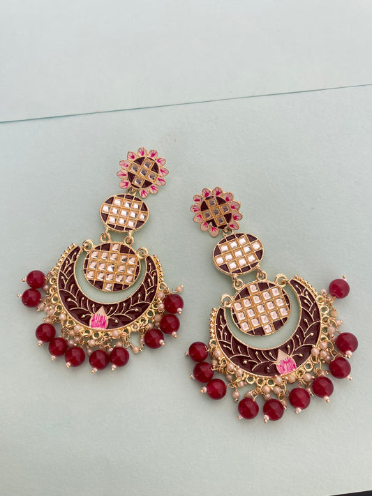 Big chandbali lightweight earrings