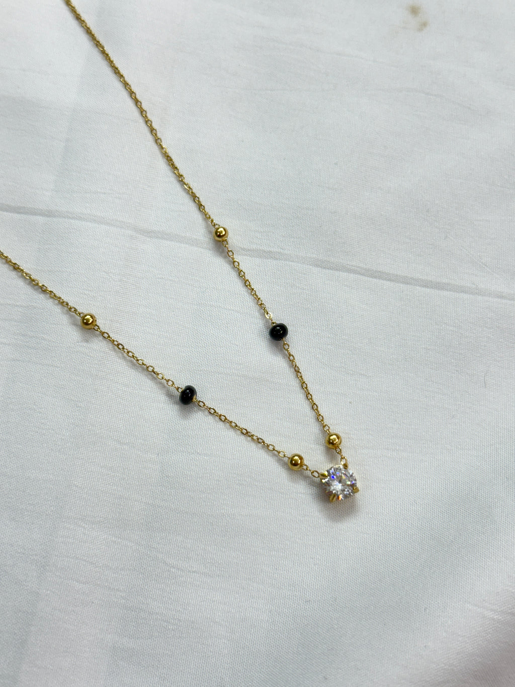 Bb009 anti-tarnish single line short simple blackbeads(color won't fade)