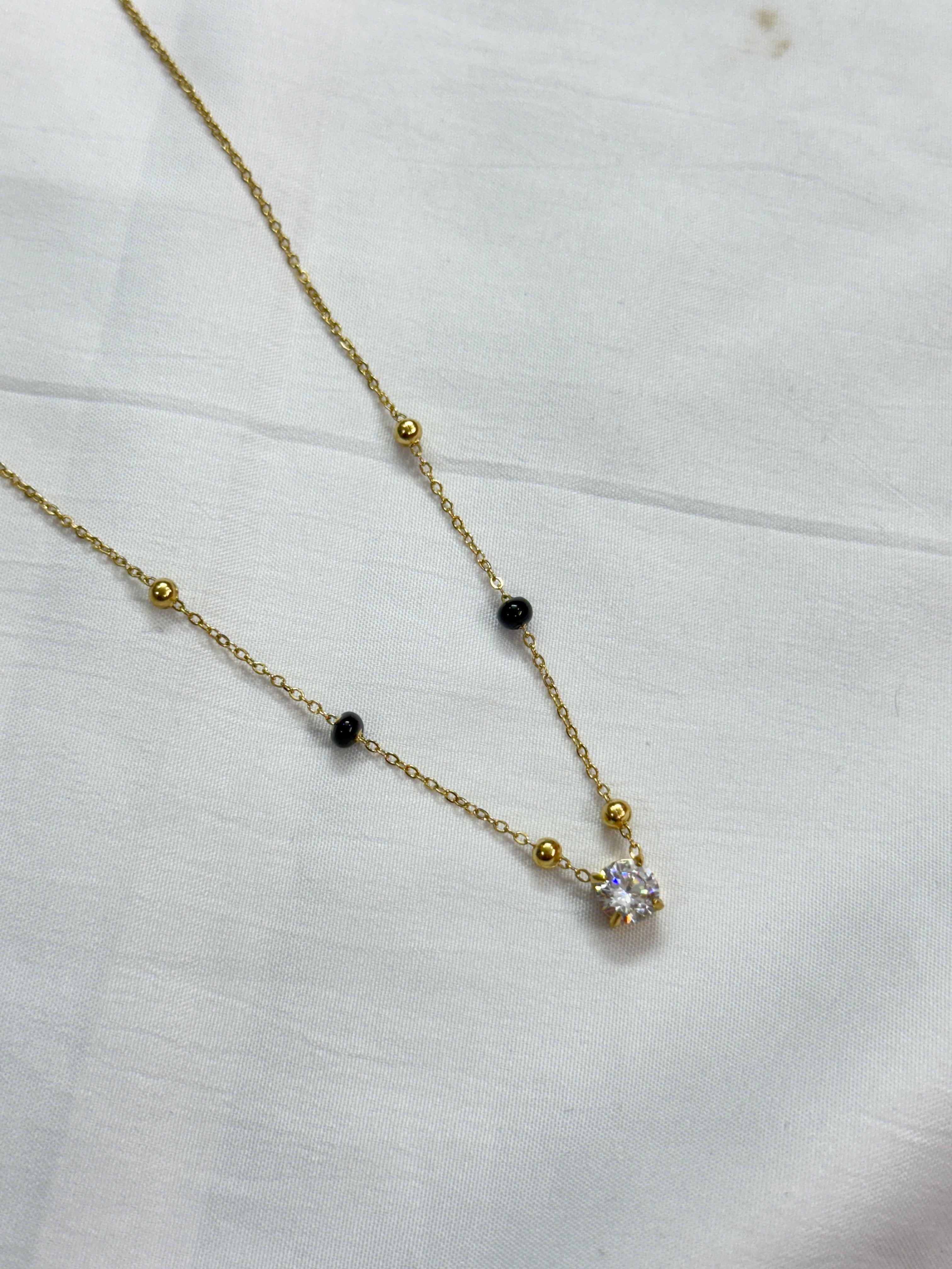 Bb009 anti-tarnish single line short simple blackbeads(color won't fade)