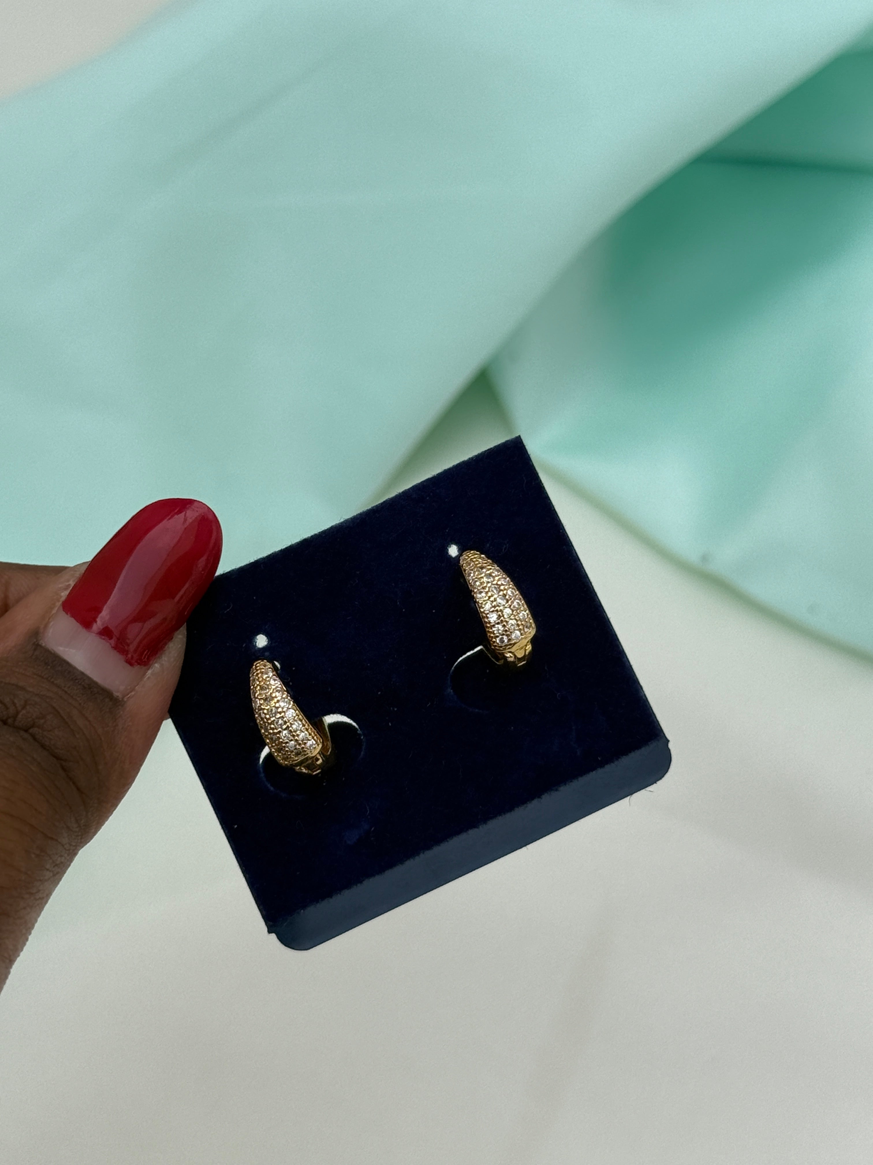 St056 anti tarnish hoops earrings
