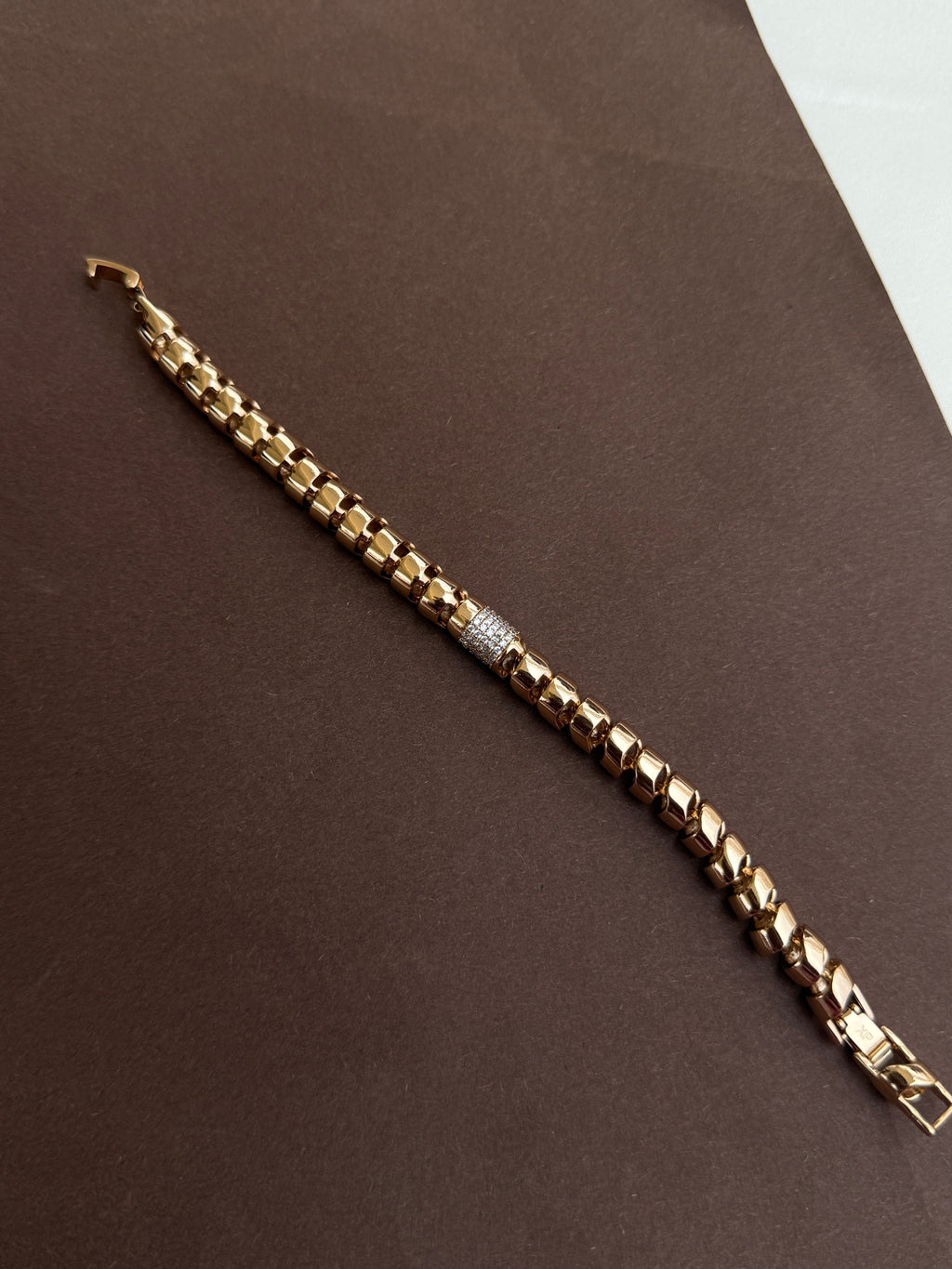 Mn007 anti tarnish rose gold men’s bracelet