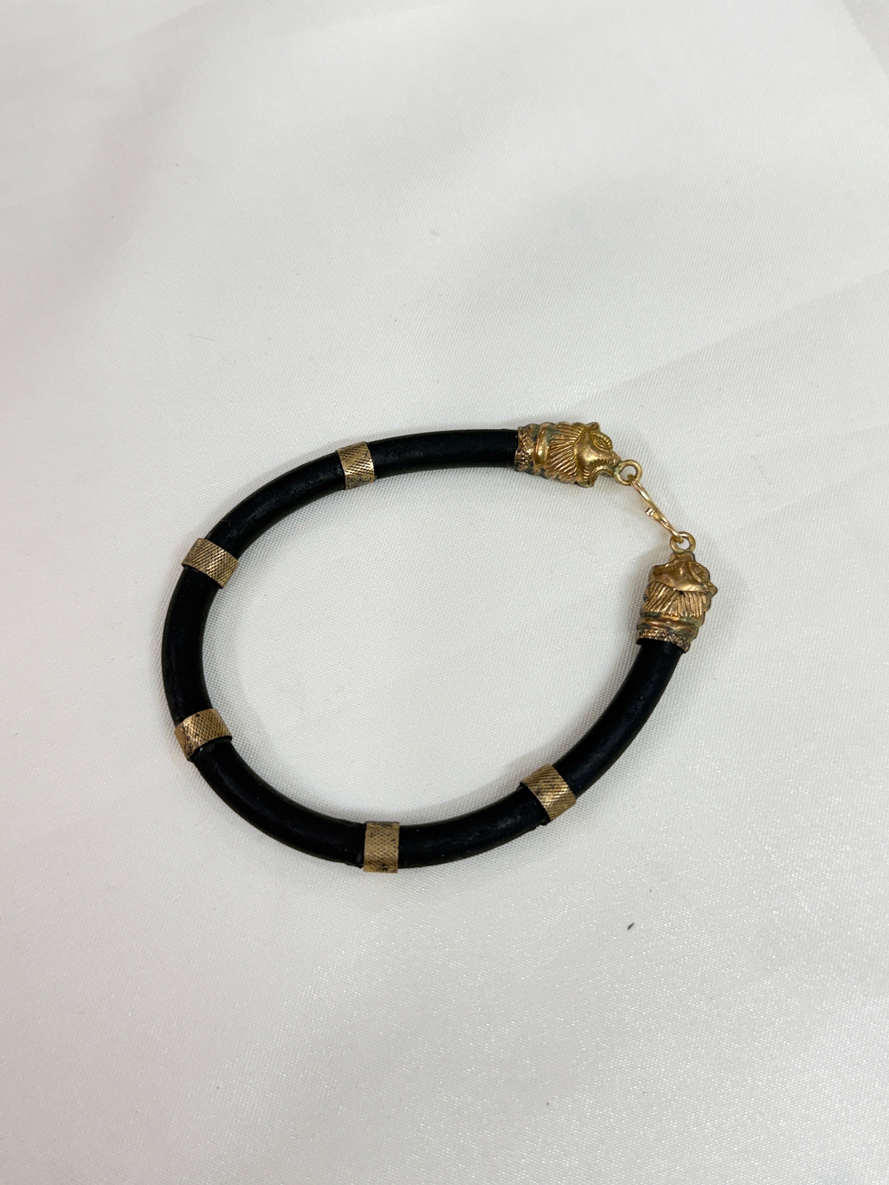 Eh001 panchaloham black rubber kada