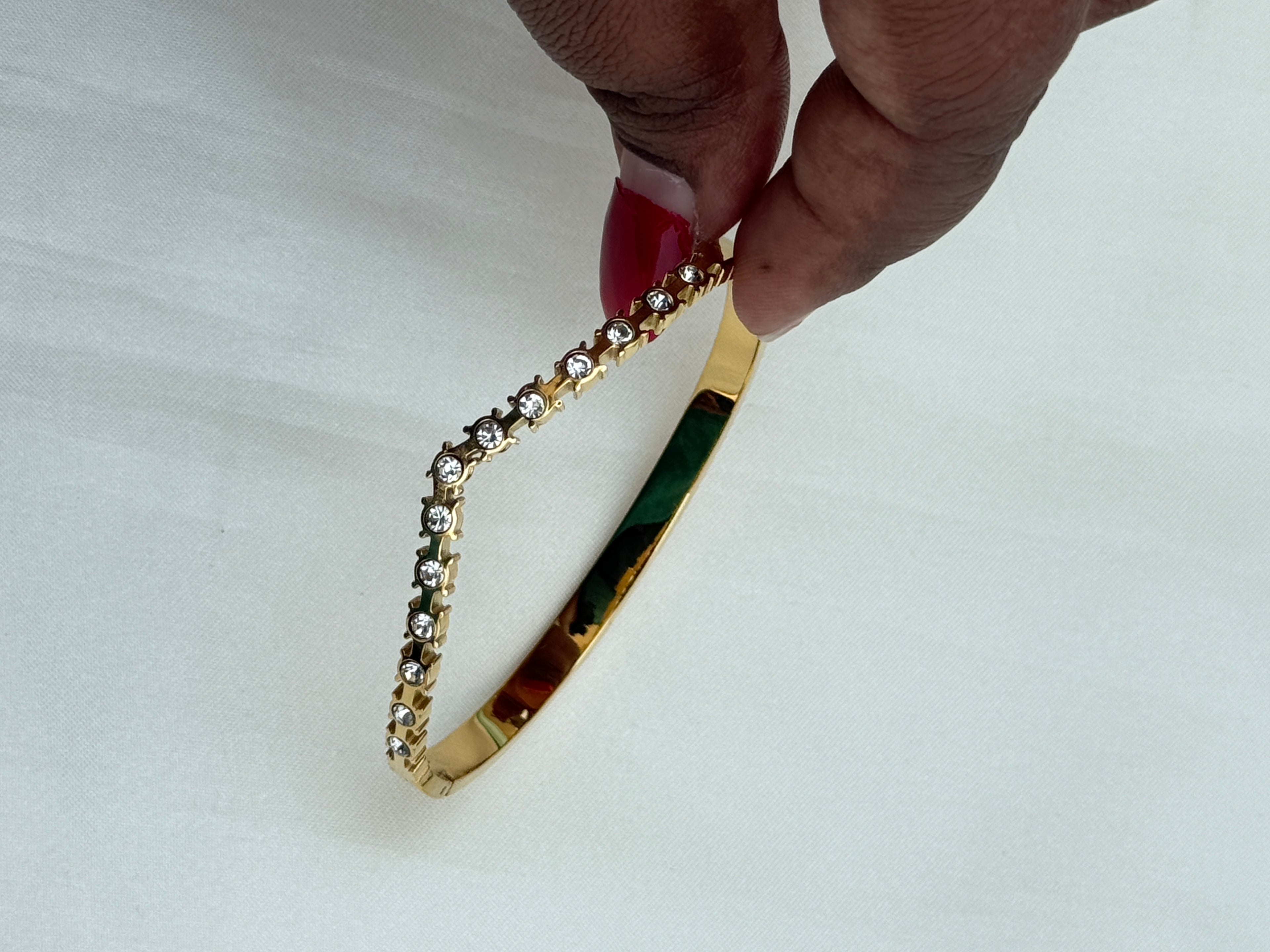 Ab549 anti tarnish stones openable kada bracelet