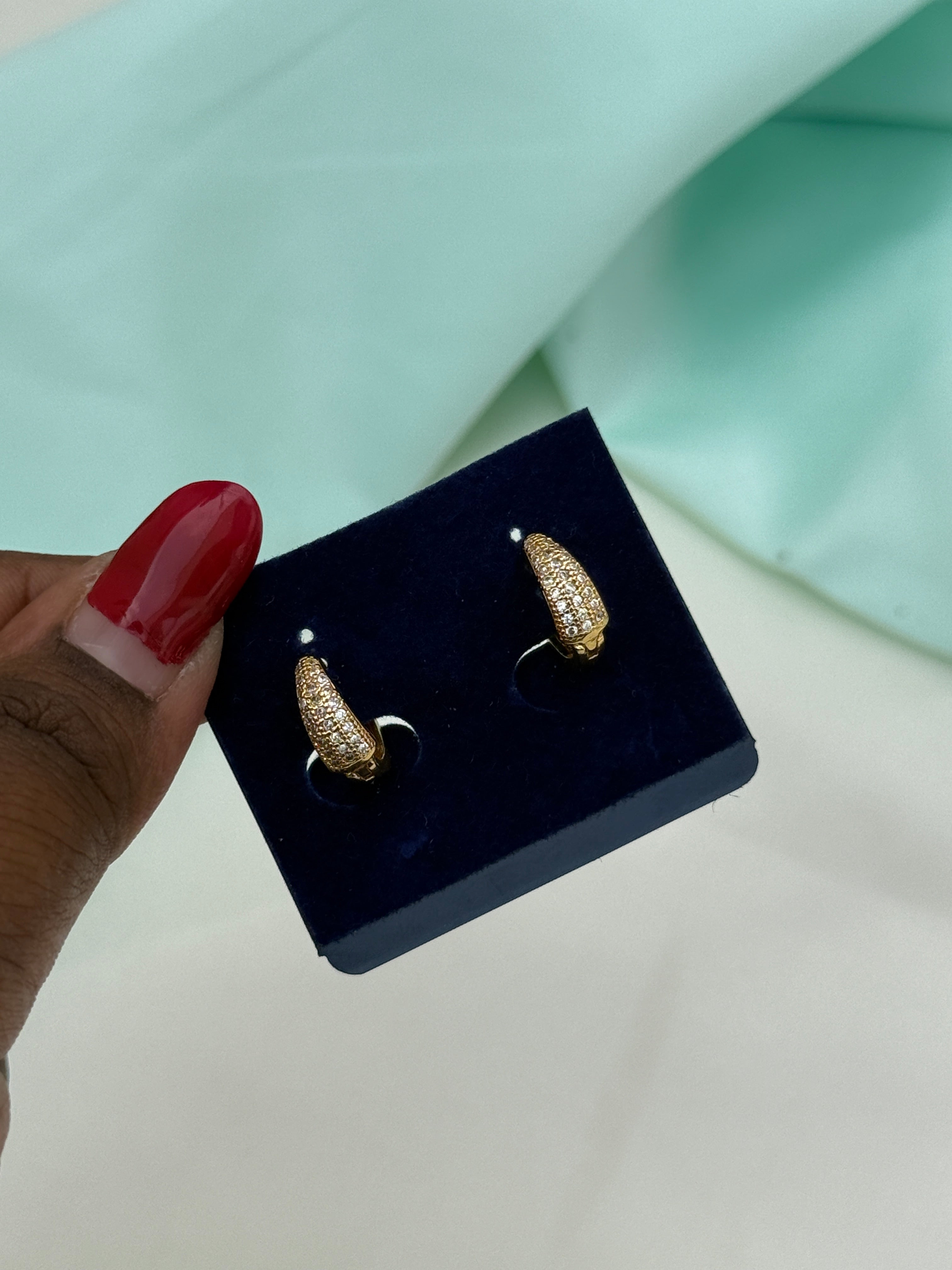 St056 anti tarnish hoops earrings