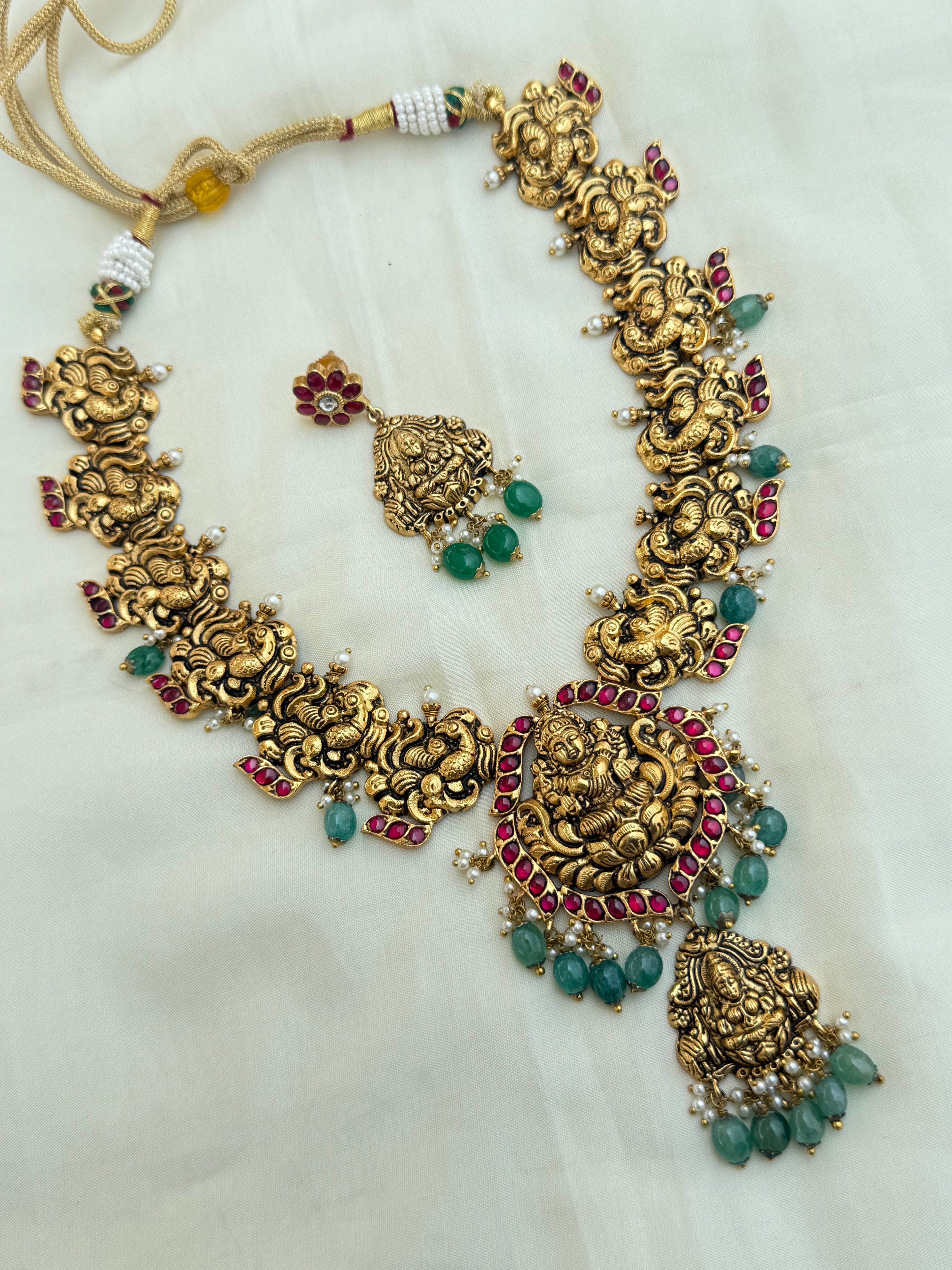 Jk003 nakshi jadau kundan neckset with earrings