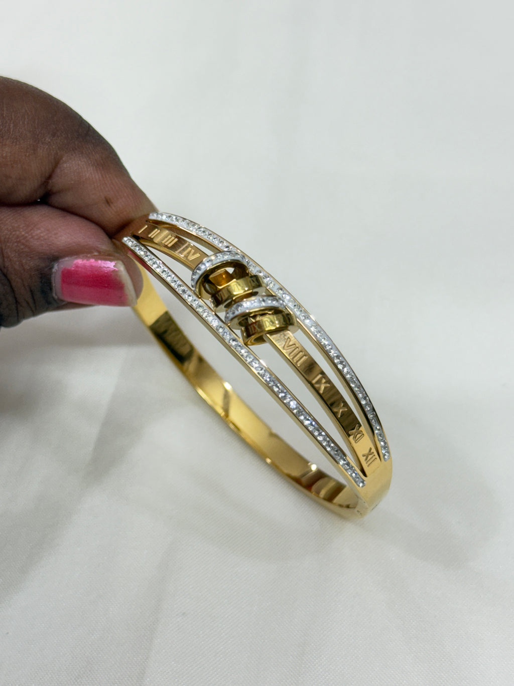 Ab036 3 layers roman number openable anti tarnish bracelet suits for 2.0 and 2.2 size