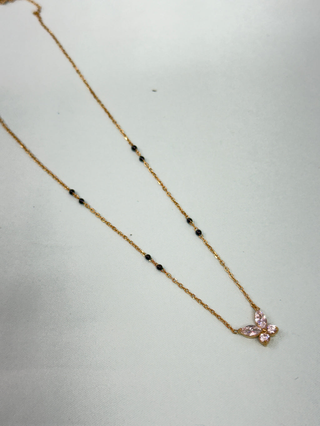 Bb150 anti tarnish butterfly small beads 16 to 18 inches adjustable blacksbeads