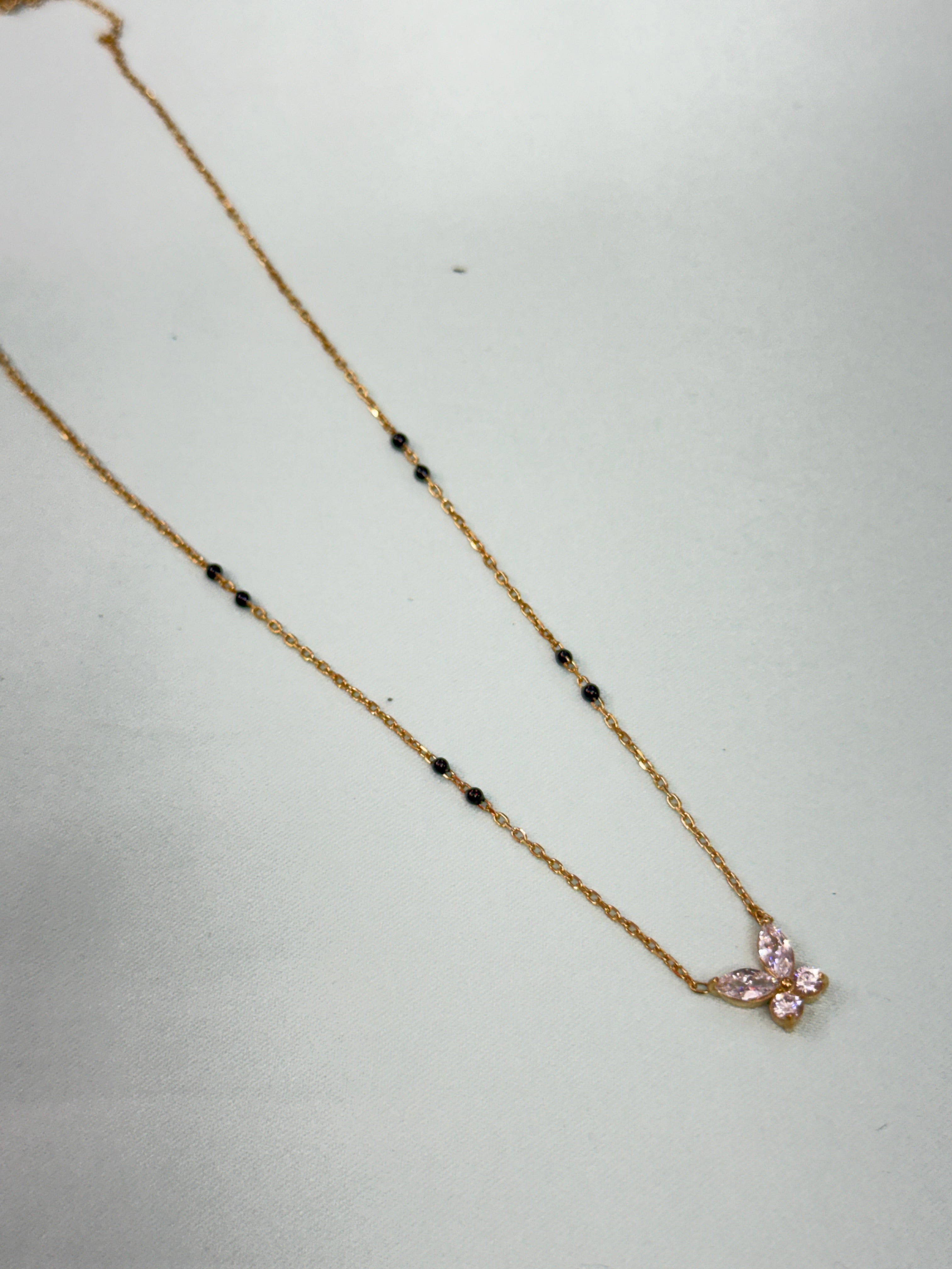 Bb150 anti tarnish butterfly small beads 16 to 18 inches adjustable blacksbeads