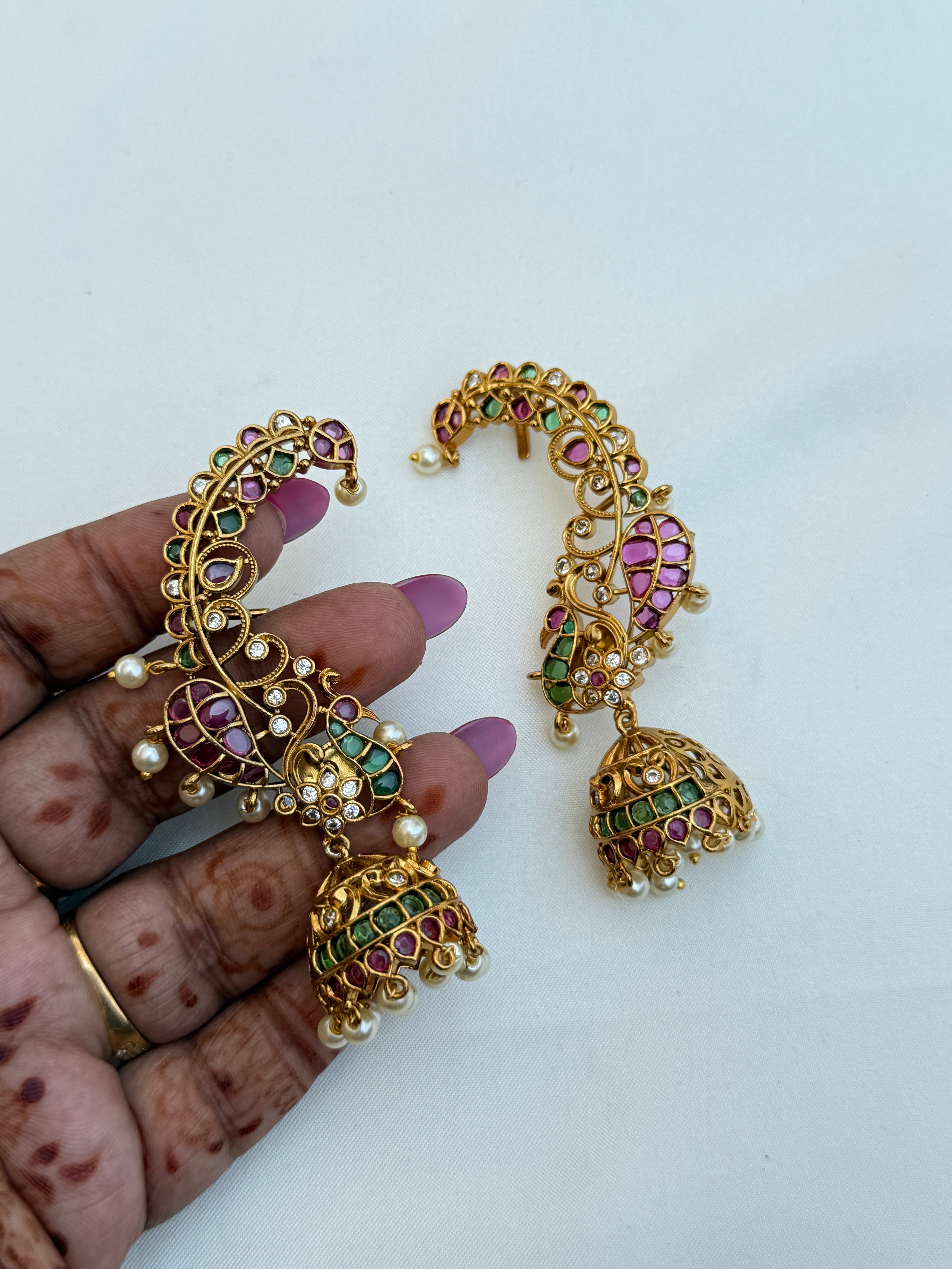 Er225 kemp peacock butta big earcuffs