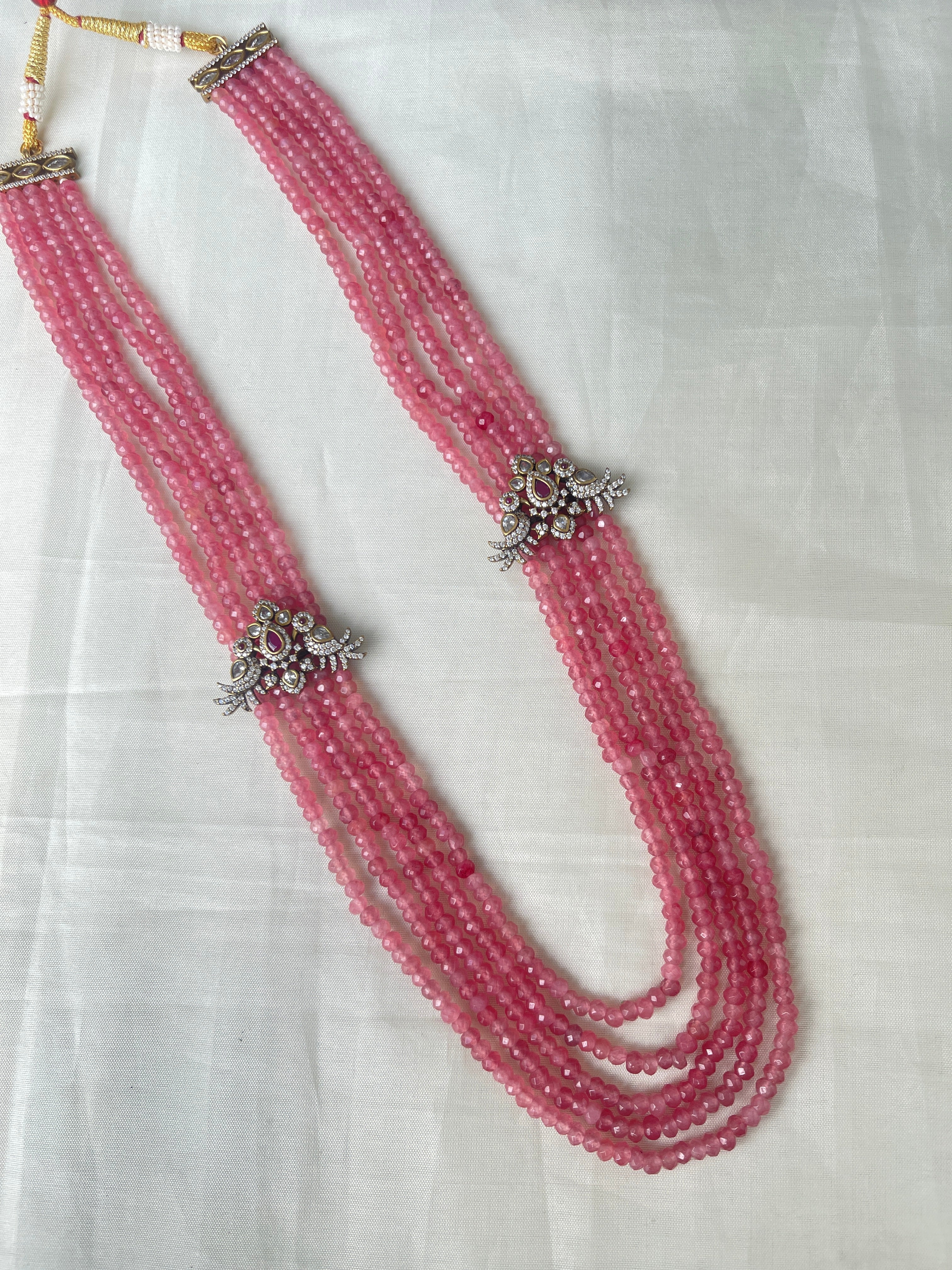 Ns1513 5 lines pastel color beads with 2 side Victorian locket