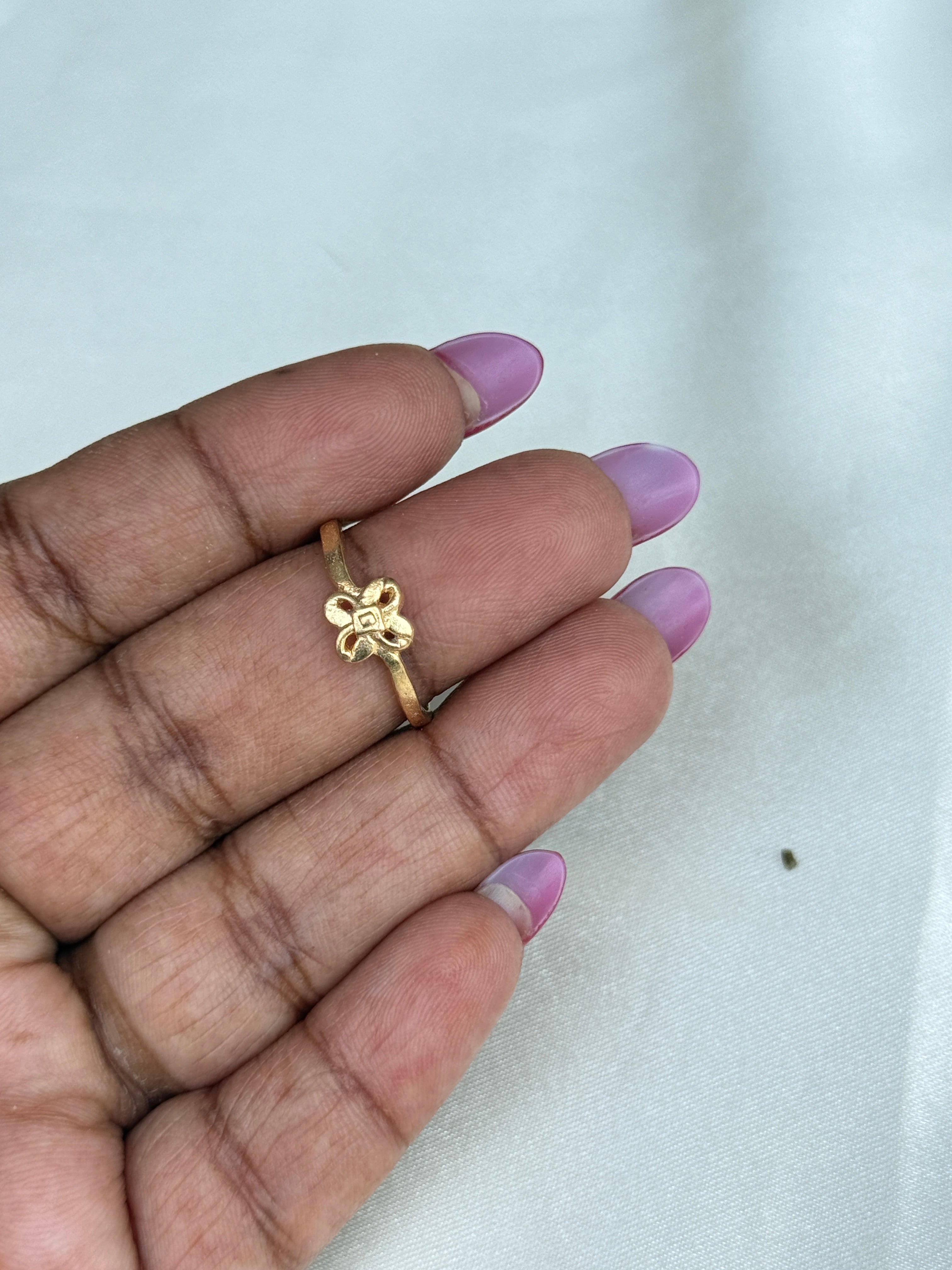 Rg096 panchaloham unpolished flower finger rings
