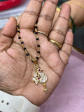 Bb404 panchaloham polished duke pendant with unpolished 16 to 18 inches black beads