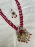 Elephant pendant 3 lines 22 inches beads chain BB2030