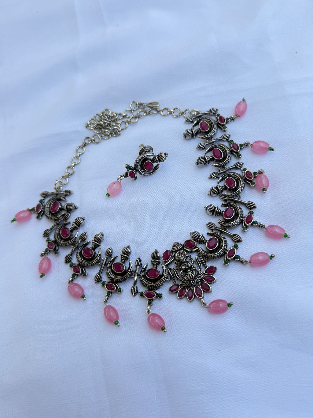 Ox103 Laxmi devi oxidised neckset