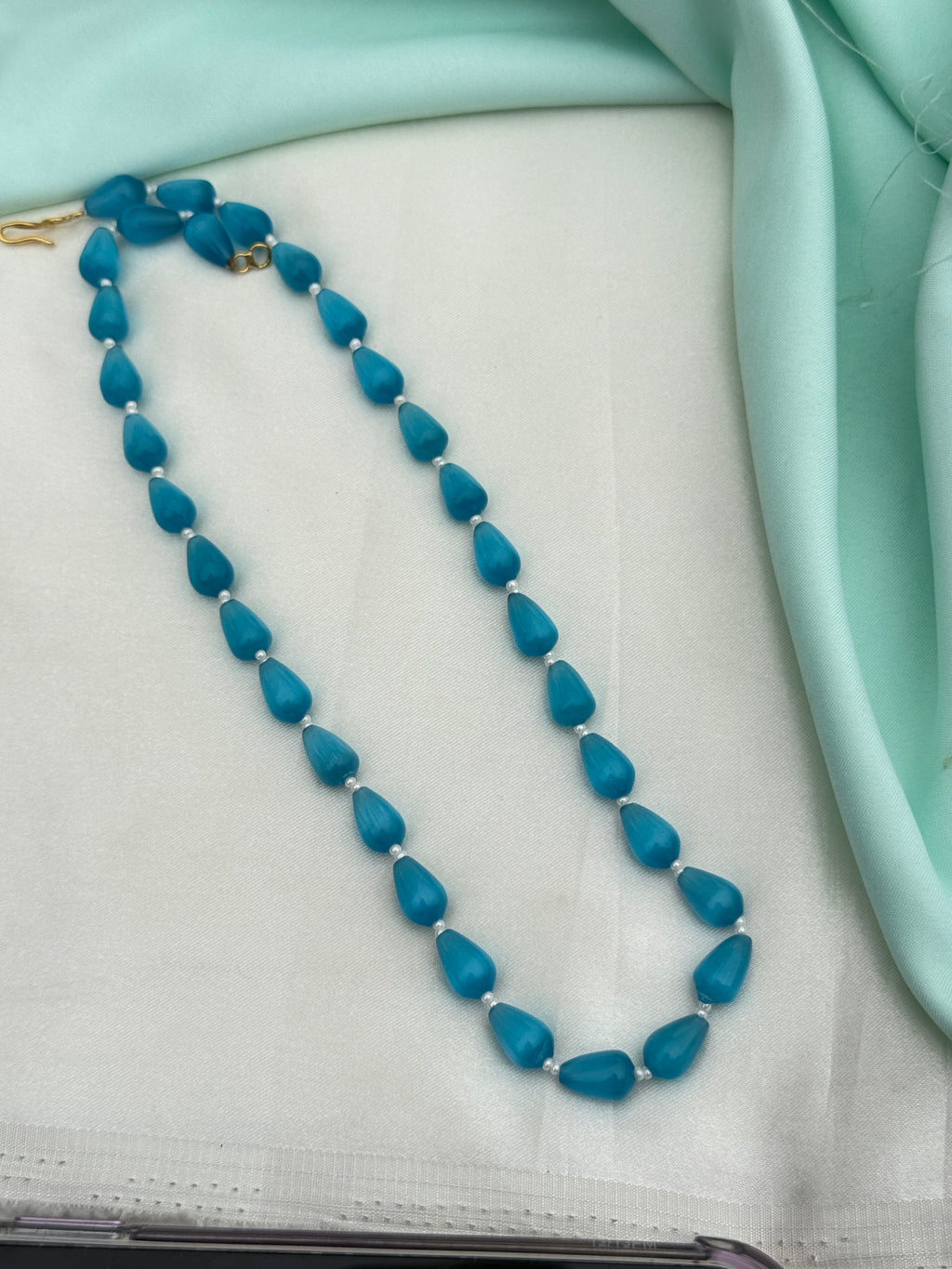 Bb206 18inches teardrop shape blue beads