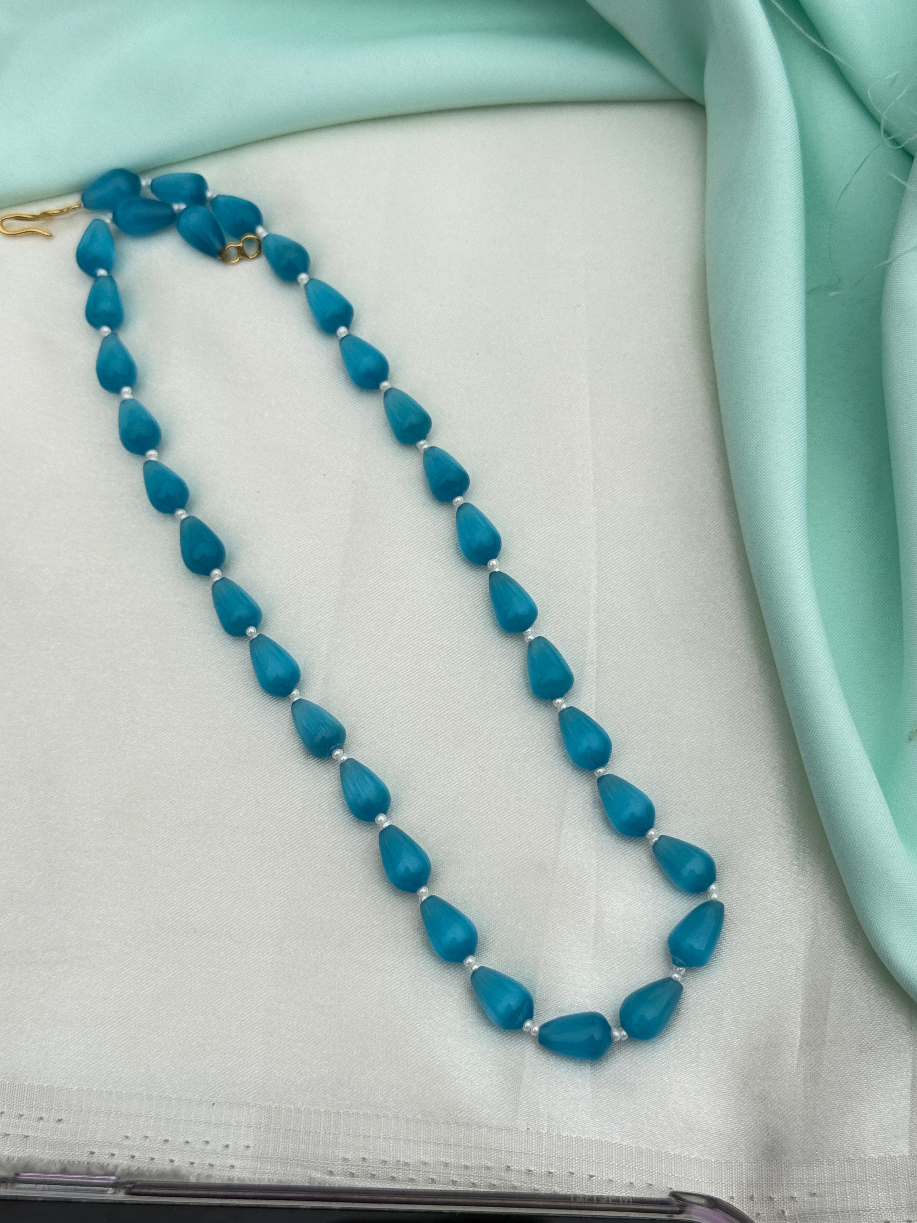 Bb206 18inches teardrop shape blue beads